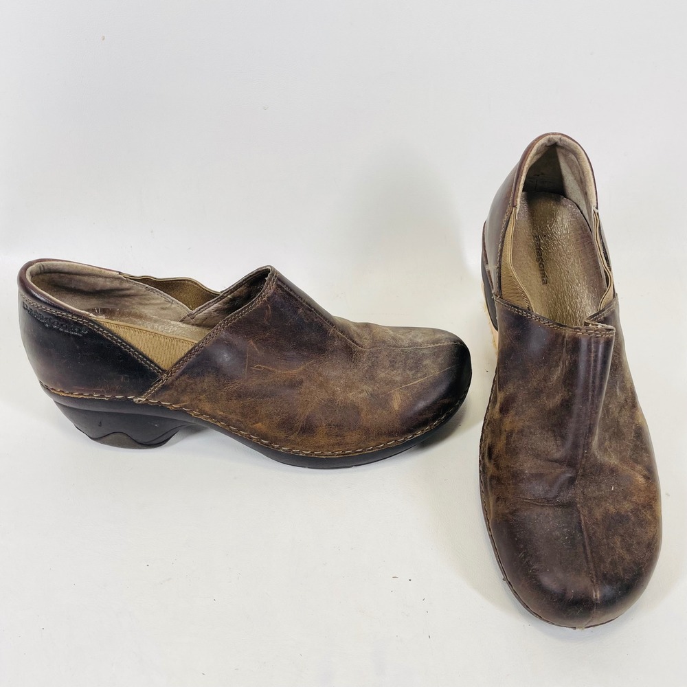 Patagonia Womens Leather Clogs Deep Espresso Brown Slip On Shoes Size 9 751102